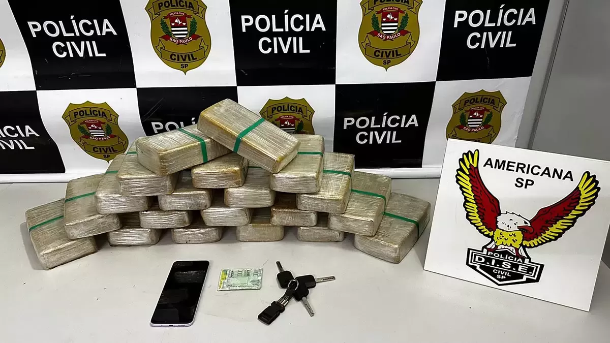 Dise de Americana apreende mais de 20 kg de pasta base de cocaína em Rio Claro