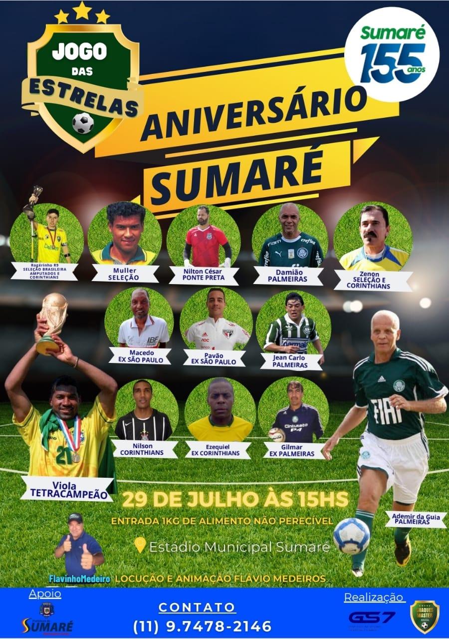 Jogo das estrelas Aniversário Sumaré 155 anos