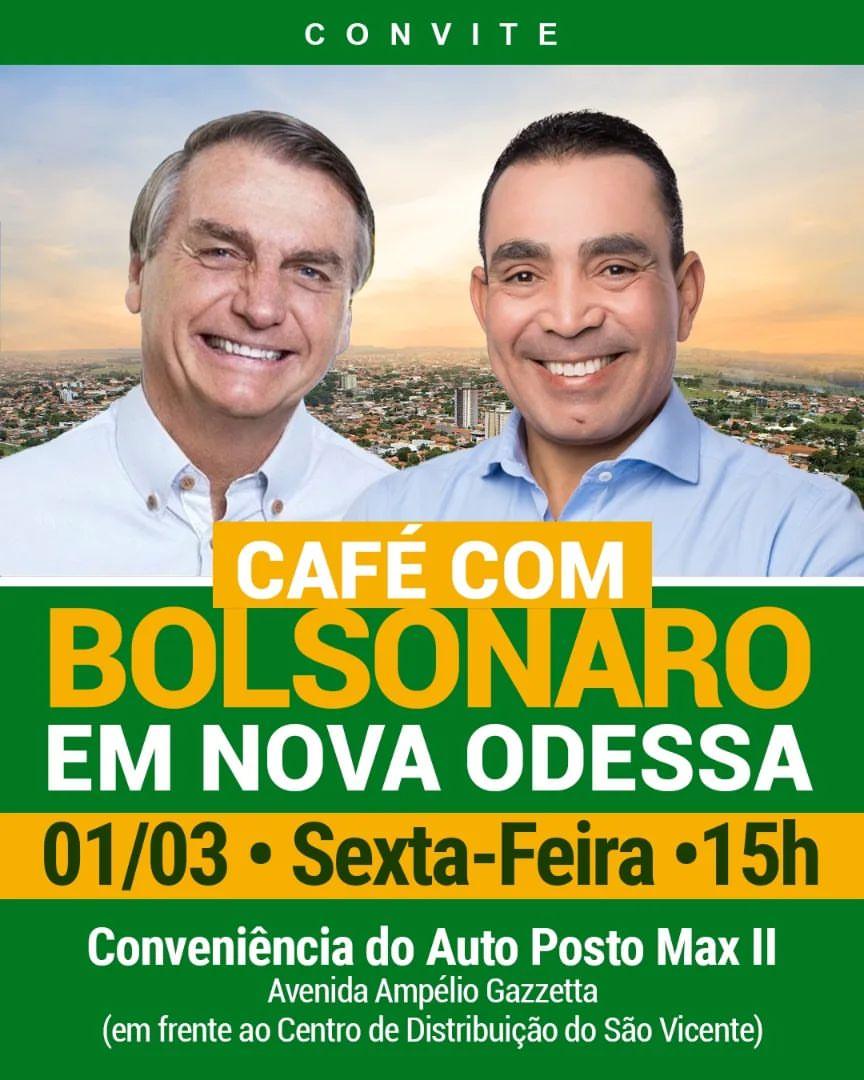 Bolsonaro em Nova Odessa na próxima Sexta (1 de Março)