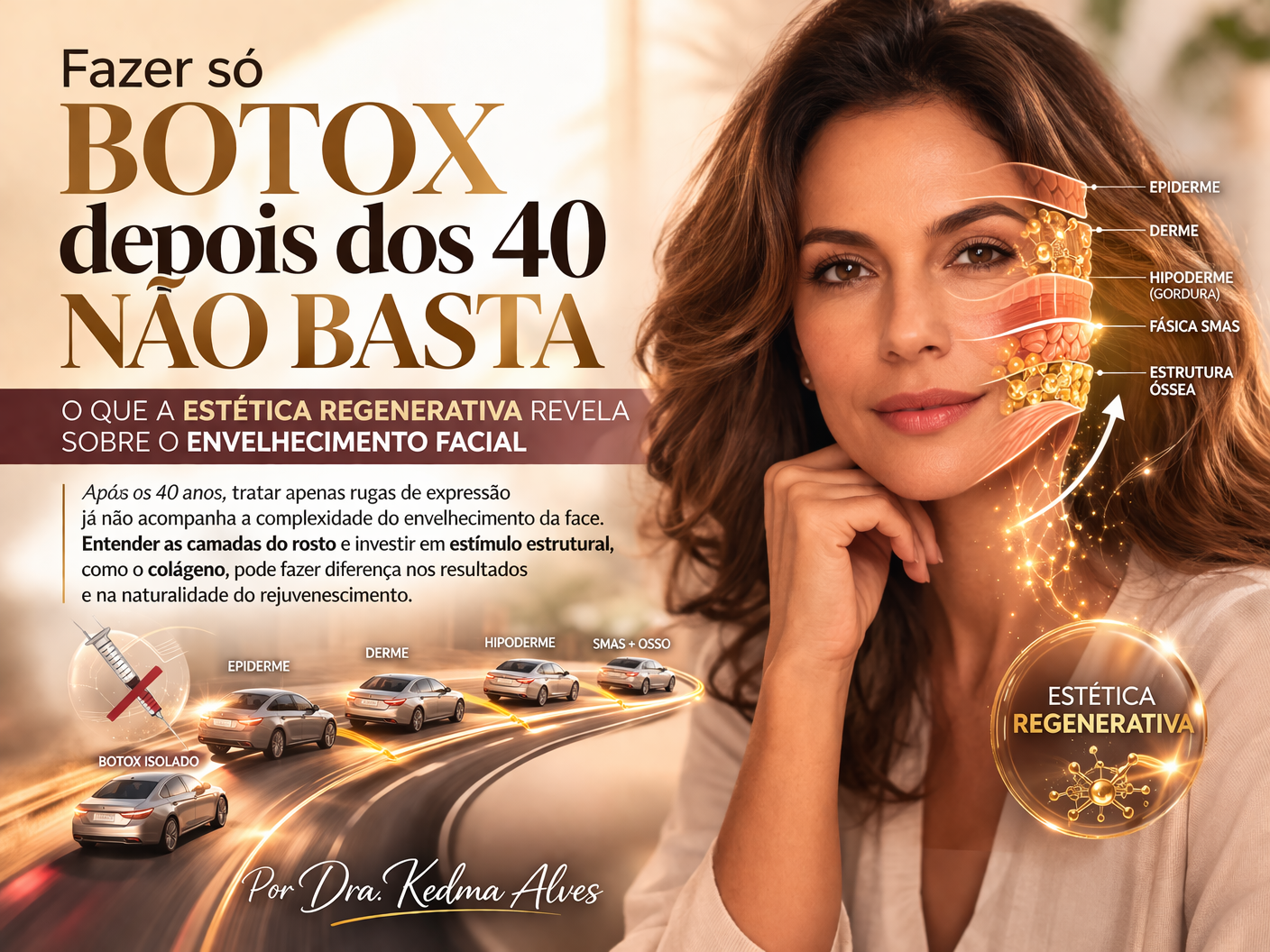 Fazer só botox depois dos 40 não basta: o que a estética regenerativa revela sobre o envelhecimento facial
